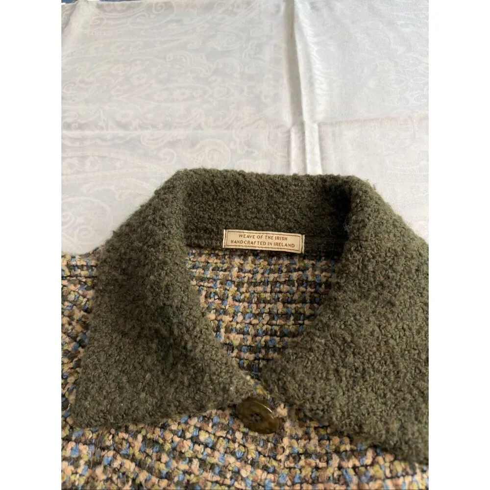Weave of the Irish Handcrafted in Ireland Tweed Wool Blend Cape Poncho One Size